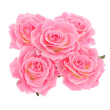 Maxbell 5pcs Artificial Silk Rose Flower Heads DIY Bouquet Wedding Decor Pink