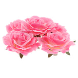Maxbell 5pcs Artificial Silk Rose Flower Heads DIY Bouquet Wedding Decor Pink
