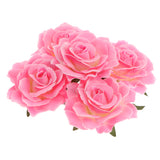 Maxbell 5pcs Artificial Silk Rose Flower Heads DIY Bouquet Wedding Decor Pink