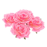 Maxbell 5pcs Artificial Silk Rose Flower Heads DIY Bouquet Wedding Decor Pink