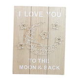 Maxbell LED Light Wooden Sign 3d Decorative Painting Plaque for Wall Decor Moon