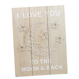 Maxbell LED Light Wooden Sign 3d Decorative Painting Plaque for Wall Decor Moon