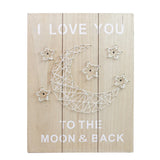 Maxbell LED Light Wooden Sign 3d Decorative Painting Plaque for Wall Decor Moon