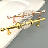 Maxbell 128mm Crystal Diamond Door Pull Knob Cabinet Cupboard Handle Rose Gold