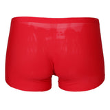 Maxbell Mens Silk Underwear Sexy Seamless Boxer Briefs Short Leg XL Red