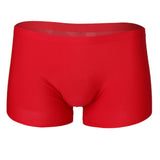 Maxbell Mens Silk Underwear Sexy Seamless Boxer Briefs Short Leg XL Red