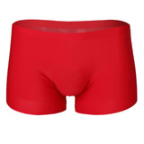 Maxbell Mens Silk Underwear Sexy Seamless Boxer Briefs Short Leg XL Red