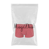Maxbell Mens Silk Underwear Sexy Seamless Boxer Briefs Short Leg XL Red