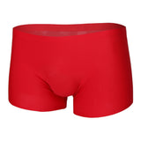 Maxbell Mens Silk Underwear Sexy Seamless Boxer Briefs Short Leg XL Red