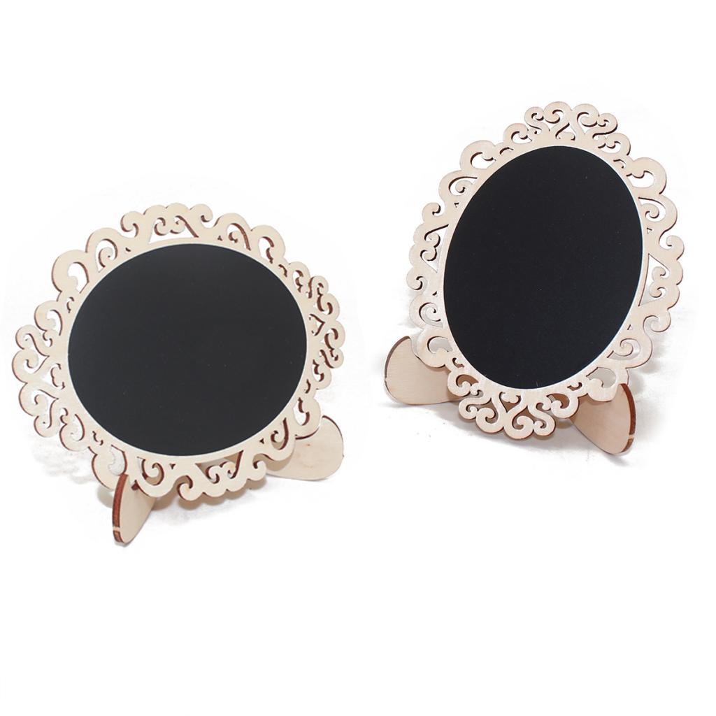 Maxbell 10Pcs Wooden Hanging Chalkboard Memo Message Blackboard Wedding Decor Oval