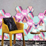 Maxbell 10x Adhesive Hexagon Wall Tile Floor Wall Paper Sticker Home Decor  1#