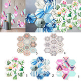 Maxbell 10x Adhesive Hexagon Wall Tile Floor Wall Paper Sticker Home Decor  1#