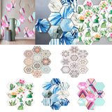 Maxbell 10x Adhesive Hexagon Wall Tile Floor Wall Paper Sticker Home Decor  1#
