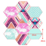 Maxbell 10x Adhesive Hexagon Wall Tile Floor Wall Paper Sticker Home Decor  1#