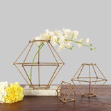 Maxbell 3D Geometric Diamond Candle Holder Tealight Candlestick Desktop Ornament M_Golden