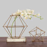 Maxbell 3D Geometric Diamond Candle Holder Tealight Candlestick Desktop Ornament M_Golden