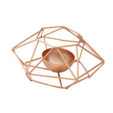 Maxbell 3D Geometric Candle Holder Iron Frame Taper Tealight Candle Candlestick 3#