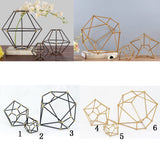 Maxbell 3D Geometric Diamond Candle Holder Tealight Candlestick Desktop Ornament S_Golden