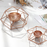 Maxbell 3D Geometric Candle Holder Iron Frame Taper Tealight Candle Candlestick 2#