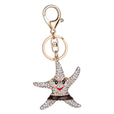 Maxbell Fashion Key Ring Chain Keychain Car Handbag Purse Keyring Gift White Starfish