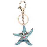 Maxbell Fashion Key Ring Chain Keychain Car Handbag Purse Keyring Gift Blue Starfish