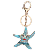 Maxbell Fashion Key Ring Chain Keychain Car Handbag Purse Keyring Gift Blue Starfish