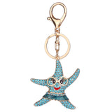 Maxbell Fashion Key Ring Chain Keychain Car Handbag Purse Keyring Gift Blue Starfish