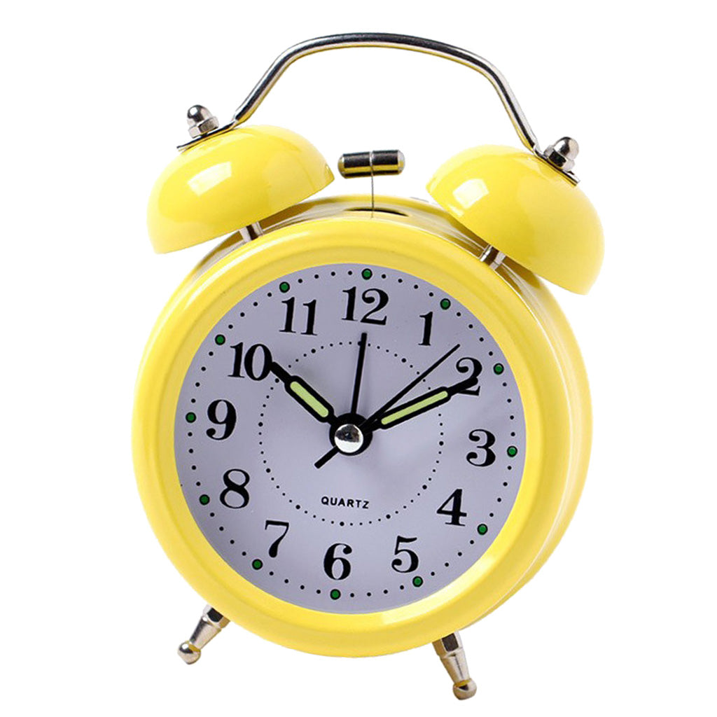 Maxbell Digital 3D Twin Bell Clock Chime Clock Loud Alarm Clock Battery Power 3inch Yellow