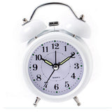 Maxbell Digital 3D Twin Bell Clock Chime Clock Loud Alarm Clock Battery Power 3inch White