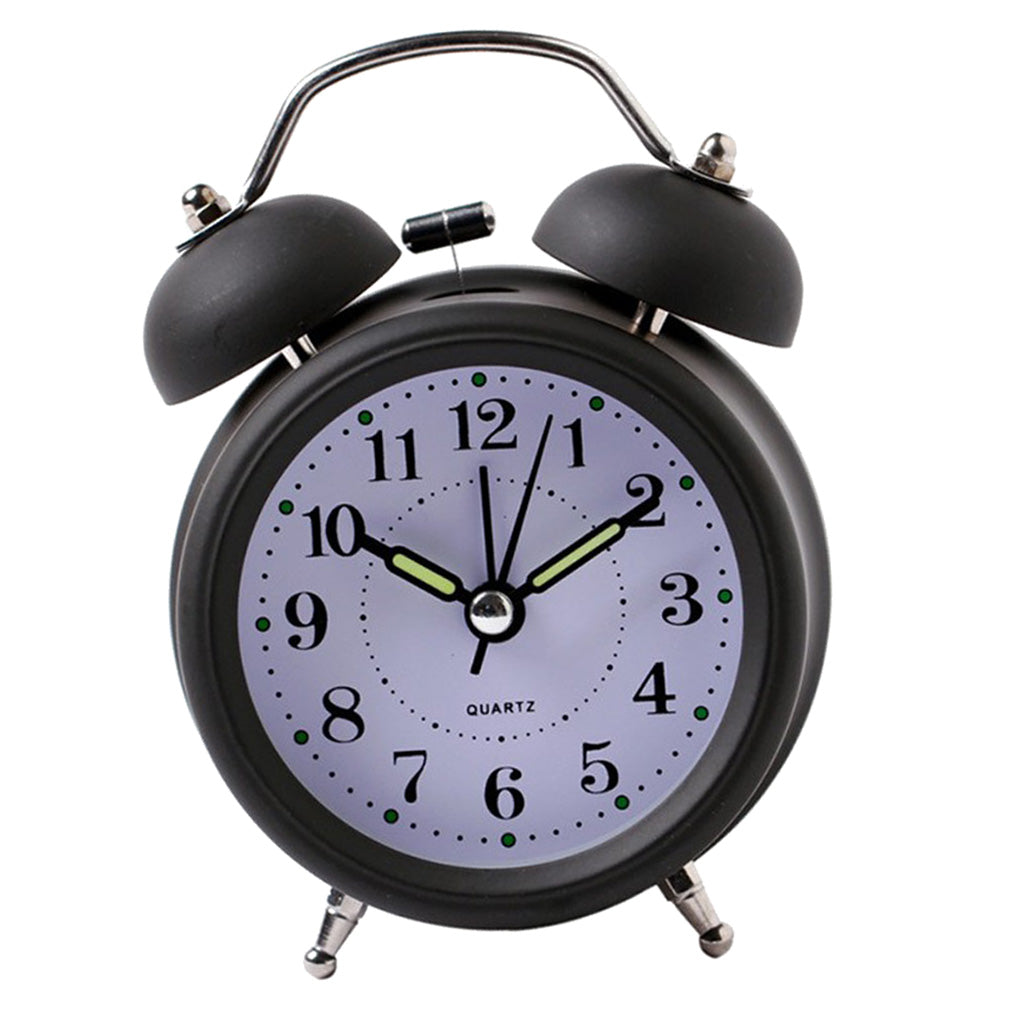 Maxbell Digital 3D Twin Bell Clock Chime Clock Loud Alarm Clock Battery Power 3inch Black