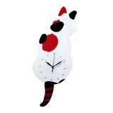 Maxbell 3D Tail Wagging Cat Dog Wall Clock Silence Clock Bedroom Home Decoration Spotted Cat