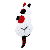 Maxbell 3D Tail Wagging Cat Dog Wall Clock Silence Clock Bedroom Home Decoration Spotted Cat