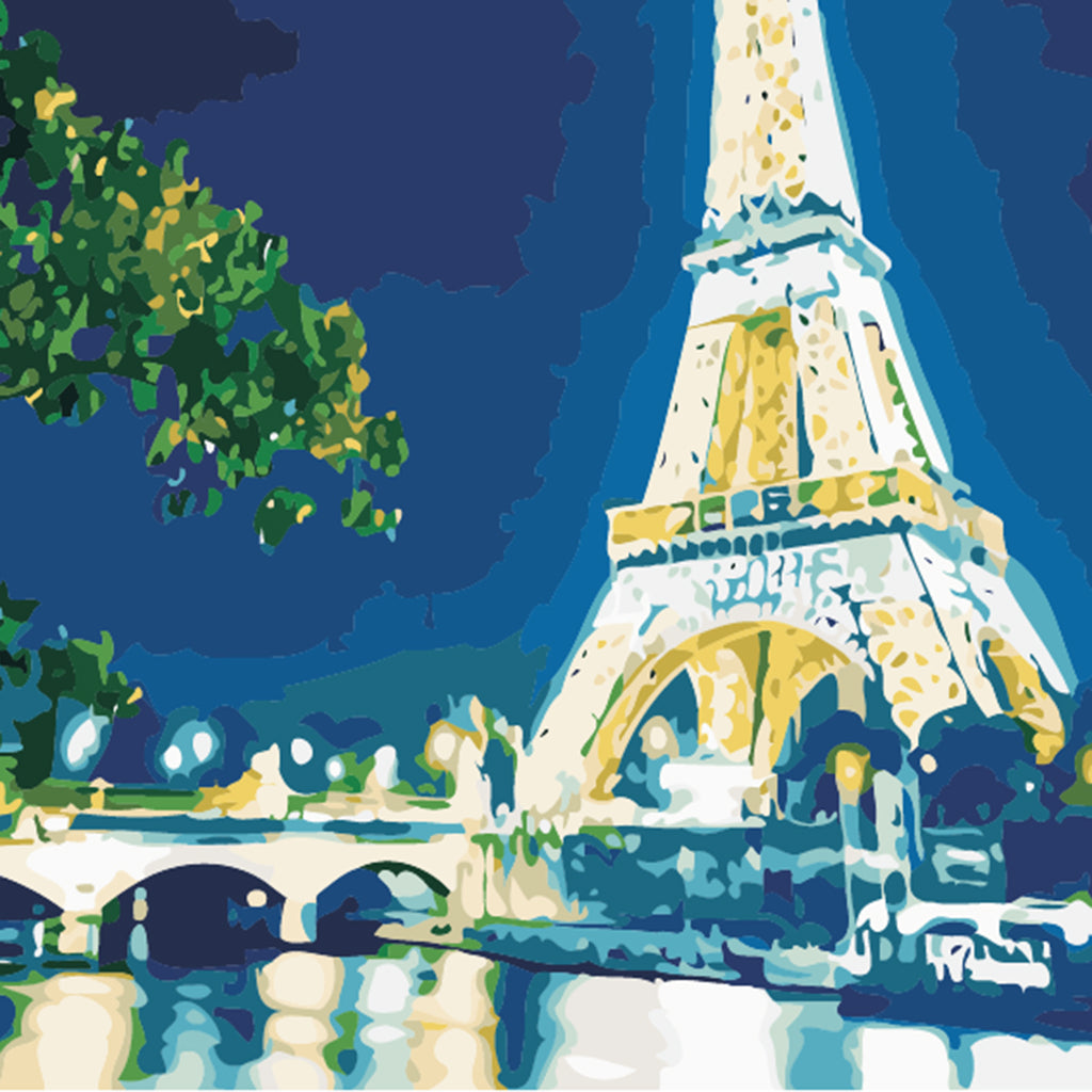 Maxbell DIY Painting By Number Kit Canvas Wall Art Oil Painting Picture Iron Tower
