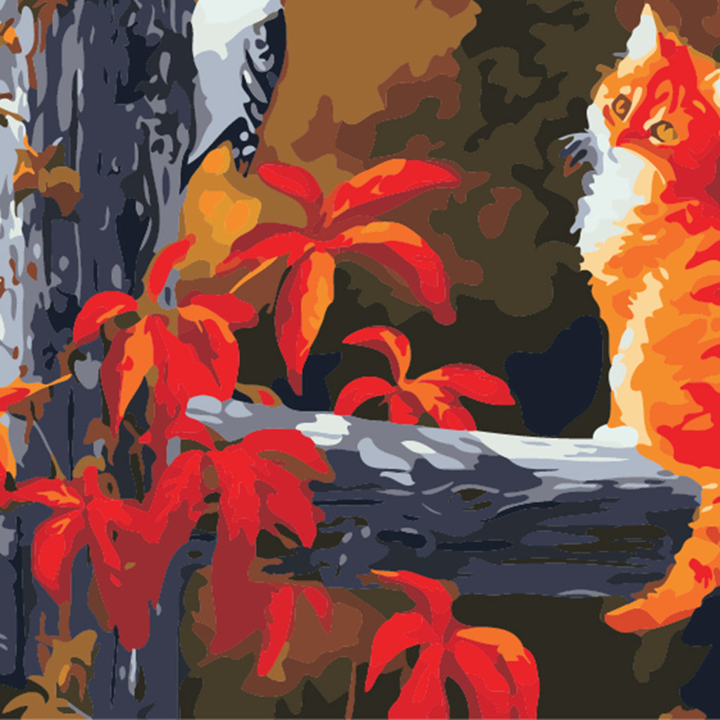 Maxbell DIY Paint By Numbers Kit Canvas Painting Wall Picture Crafts Birds And Cat