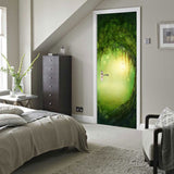 Maxbell 3D Door Wall Door Stickers Decal Self Adhesive Mural Decor Forest Scenery