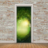Maxbell 3D Door Wall Door Stickers Decal Self Adhesive Mural Decor Forest Scenery