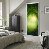 Maxbell 3D Door Wall Door Stickers Decal Self Adhesive Mural Decor Forest Scenery