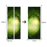Maxbell 3D Door Wall Door Stickers Decal Self Adhesive Mural Decor Forest Scenery