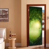 Maxbell 3D Door Wall Door Stickers Decal Self Adhesive Mural Decor Forest Scenery