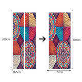 Maxbell 3D Door Wall Door Stickers Decal Self Adhesive Mural Decor Retro Pattern