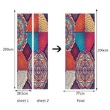 Maxbell 3D Door Wall Door Stickers Decal Self Adhesive Mural Decor Retro Pattern