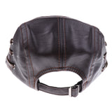 Maxbell Flat Cap Cabby Hat PU Vintage Newsboy Cap Ivy Driving Cap Style 1-Dark Brown