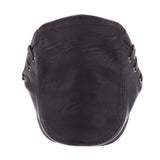 Maxbell Flat Cap Cabby Hat PU Vintage Newsboy Cap Ivy Driving Cap Style 1-Dark Brown