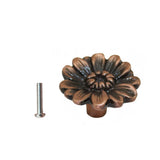 Maxbell Decorative Single Hole Drawer Handle Cupboard Drawer Door Knob Flower Red