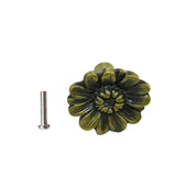 Maxbell Decorative Single Hole Drawer Handle Cupboard Drawer Door Knob Flower Bronze