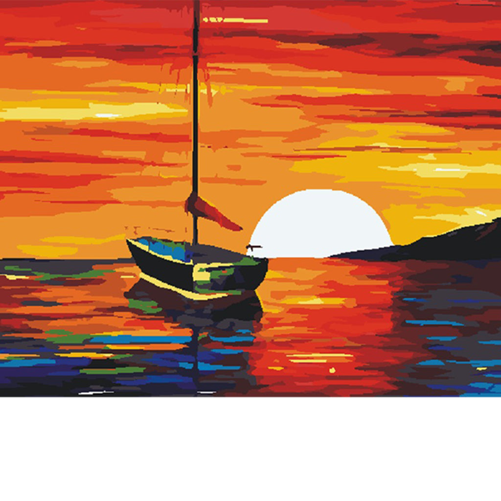 Maxbell Unframed DIY Painting Paint By Numbers Kit Oil Canvas Picture Sunset