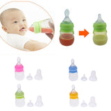 Maxbell 160ML 2-in-1 Baby Silicone Feeding Bottles & Silicone Squeeze Feeder Red