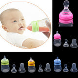Maxbell 160ML 2-in-1 Baby Silicone Feeding Bottles & Silicone Squeeze Feeder Red