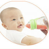 Maxbell 160ML 2-in-1 Baby Silicone Feeding Bottles & Silicone Squeeze Feeder Red