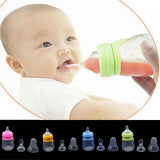 Maxbell 160ML 2-in-1 Baby Silicone Feeding Bottles & Silicone Squeeze Feeder Red